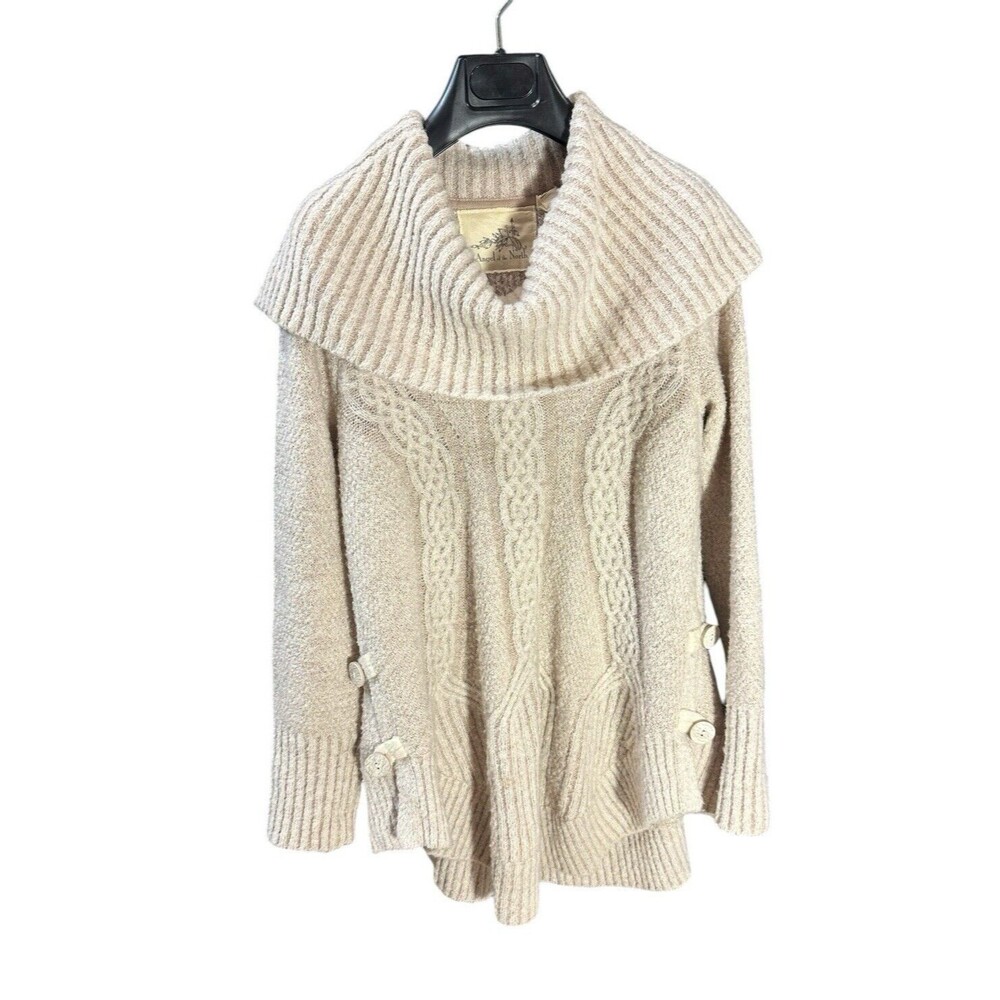 Chunky cowl neck sweater long sleeve wool blend Angel of the North boho chic